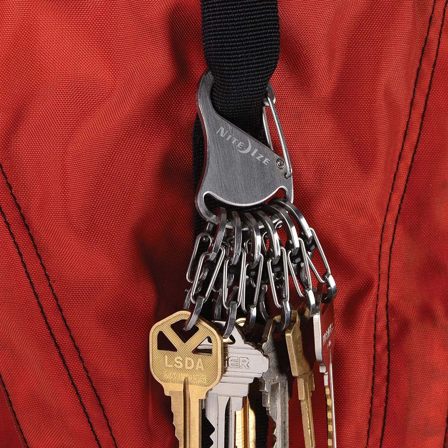 Набор карабинов Nite Ize Key Rack Locker KLK-11-R3, нержавеющая сталь - фото